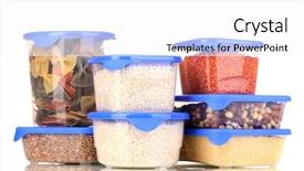  Presentation with plastic containers - Cool new presentation design with freezer packaging - filled plastic containers isolated backdrop and a white colored foreground