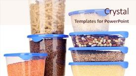  Presentation with plastic containers - Cool new PPT theme with freezer packaging - filled plastic containers isolated backdrop and a  colored foreground