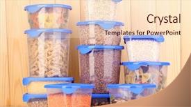  Presentation with plastic containers - Cool new slide deck with  backdrop and a  colored foreground.
