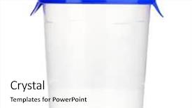  Presentation with freezer - Cool new slide set with freezer packaging - plastic container for food isolated backdrop and a white colored foreground