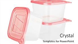  Presentation with freezer - Beautiful presentation theme featuring freezer packaging - plastic container for food isolated backdrop and a white colored foreground