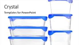  Presentation with plastic containers - PPT theme featuring freezer packaging - plastic containers for food isolated background and a  colored foreground