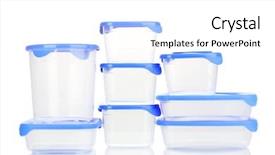  Presentation with plastic containers - PPT theme featuring freezer packaging - plastic containers for food isolated background and a white colored foreground