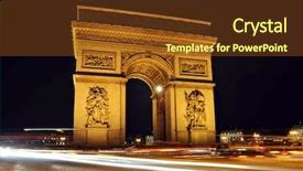  Presentation with history arc de triomphe paris - PPT layouts consisting of frege - arc de triomphe at night background and a tawny brown colored foreground