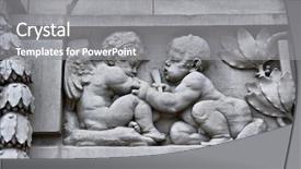  Presentation with angels - Audience pleasing PPT theme consisting of frege - detail of a frieze backdrop and a gray colored foreground