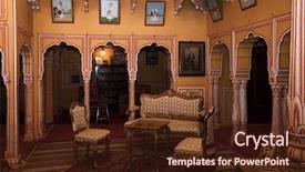  Presentation with india fort - Theme consisting of frege - dundlod fort in rajasthan state background and a wine colored foreground