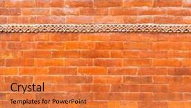  Presentation with brick wall texture - Audience pleasing PPT theme consisting of frege - glazed brick wall texture backdrop and a  colored foreground