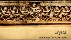  Presentation with cambodia - Theme having frege - grunge banner with carving background and a yellow colored foreground