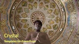  Presentation with city india - Colorful theme enhanced with frege - laxmi nath temple in city backdrop and a tawny brown colored foreground