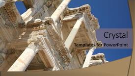  Presentation with facade - Audience pleasing presentation theme consisting of frege - view of the facade celsus backdrop and a coral colored foreground