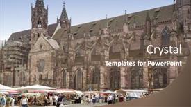  Presentation with western - Cool new presentation theme with freiburg-im-breisgau-germany-august backdrop and a violet colored foreground