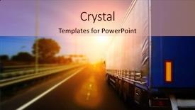  Presentation with truck - Presentation design featuring freight forwarding - truck on a highway background and a lemonade colored foreground