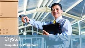  Presentation with scanner - Amazing presentation having freight forwarding - young indonesian man backdrop and a teal colored foreground