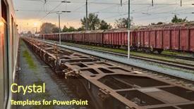  Presentation with journey - Amazing presentation design having freight stations - train journey looking backdrop and a tawny brown colored foreground