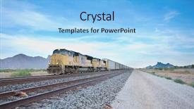  Presentation with cargo train - Presentation design enhanced with electronic components - resistors on the white background background and a white colored foreground