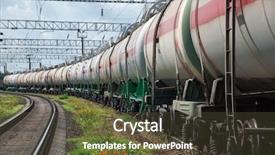  Presentation with railroad - Theme consisting of freight train - railroad tank car background and a tawny brown colored foreground