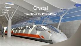  Presentation with railway cargo - Presentation theme featuring freight train cargo - transport to be background and a gray colored foreground