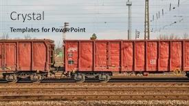  Presentation with train - Slide set featuring freight-train-on-the-rails background and a light gray colored foreground