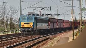  Presentation with train - Slide deck with freight-train-on-the-rails background and a light gray colored foreground