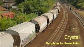  Presentation with train - Beautiful slides featuring freight train passing backdrop and a tawny brown colored foreground
