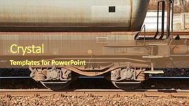  Presentation with silo - Cool new PPT theme with freight train silo wagon detail backdrop and a coral colored foreground