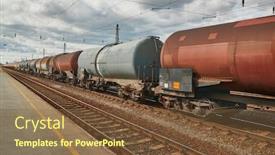  Presentation with silo - PPT theme featuring freight-train-silo-wagon-detail background and a tawny brown colored foreground