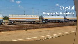  Presentation with train railway - Theme enhanced with freight-train-silo-wagons background and a  colored foreground