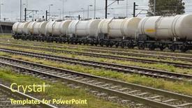 Presentation with silo - PPT layouts having freight-train-silo-wagons background and a tawny brown colored foreground