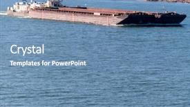  Presentation with bulk - Beautiful PPT theme featuring freighter with bulk goods backdrop and a teal colored foreground