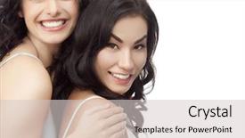  Presentation with skin anatomy face and head - Theme with freindly - portrait of attractive caucasian smiling background and a lemonade colored foreground