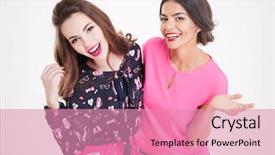  Presentation with german shepherd two young puppys - Slides consisting of freindly - portrait of two happy pretty background and a coral colored foreground