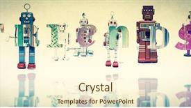  Presentation with wheeled robot - Beautiful PPT layouts featuring freindly - robot freinds word backdrop and a cream colored foreground