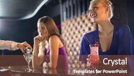  Presentation with cocktail bar - Presentation design featuring freindly - waiter pouring a cocktail background and a  colored foreground