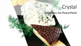  Presentation with black ceramic - Audience pleasing slide deck consisting of french aged cheeses on black ceramic plate backdrop and a white colored foreground