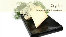  Presentation with porcelain - Theme consisting of french aged cheeses on black long porcelain board background and a cream colored foreground