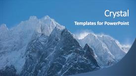  Presentation with mountain snow - Presentation theme having french alps mountain peaks covered with fresh snow winter landscape nature scene on beautiful sunny winter day background and a teal colored foreground