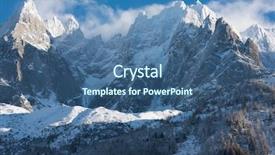  Presentation with winter scene - PPT theme having french alps mountain peaks covered background and a ocean colored foreground
