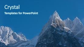  Presentation with winter scene - Audience pleasing presentation theme consisting of french alps mountain peaks covered with fresh snow winter landscape nature scene on beautiful sunny winter day backdrop and a ocean colored foreground