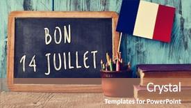  Presentation with rustic chalkboard - Presentation with french and a flag background and a coral colored foreground