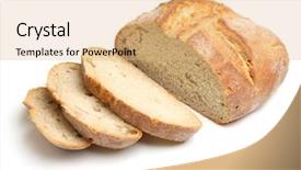  Presentation with bread - Colorful slide deck enhanced with french artisan bread loaf backdrop and a coral colored foreground