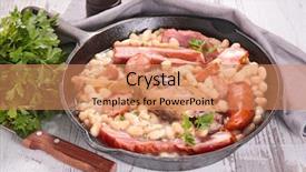  Presentation with azuki bean - Theme featuring french beans - cassoulet with duck and bean background and a  colored foreground