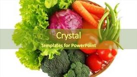  Presentation with french beans - Colorful PPT theme enhanced with french beans - different vegetables in basket isolated backdrop and a  colored foreground