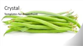  Presentation with white and green generic - Audience pleasing theme consisting of french beans - green bean pile over white backdrop and a  colored foreground