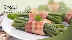  Presentation with maths green - Presentation design enhanced with french beans - green bean wrapped in bacon background and a soft green colored foreground