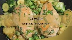  Presentation with french beans - Amazing slides having french beans - stir-fried chicken breasts with vegetables backdrop and a yellow colored foreground