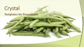  Presentation with french beans - Colorful PPT theme enhanced with french beans isolated on white backdrop and a cream colored foreground