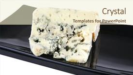  Presentation with blue cheese - Beautiful presentation design featuring french blue soft cheese on black plate backdrop and a cream colored foreground