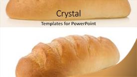  Presentation with gluten free bread on wooden - Audience pleasing presentation theme consisting of french bread isolated on white backdrop and a yellow colored foreground