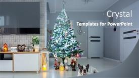  Presentation with christmas tree - Presentation consisting of french-bulldog-lying-down background and a gray colored foreground