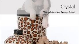  Presentation with puppy - Amazing PPT theme having french bulldog puppy inside backdrop and a light gray colored foreground